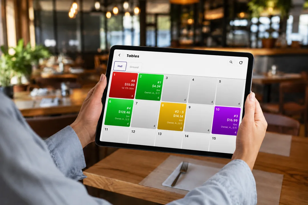 The Branch Eats server app showing the table management screen